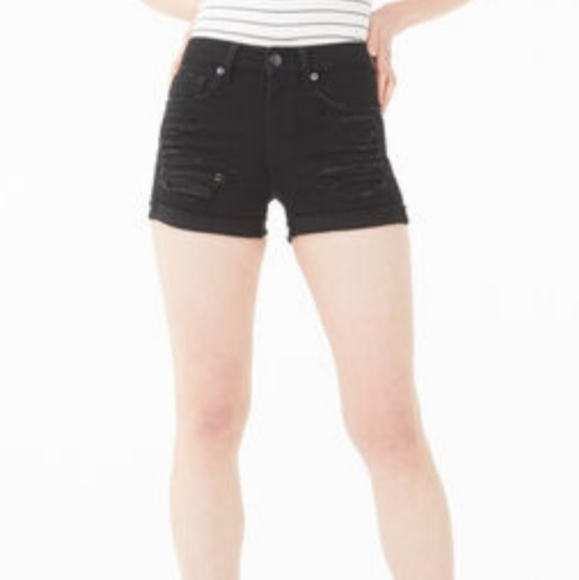 Flexible High-Rise Denim Midi Shorts - Picture 2 of 4